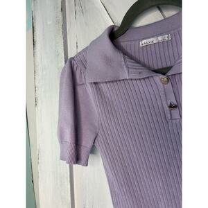 Kaily K Heart Button Lavendar Sweater top